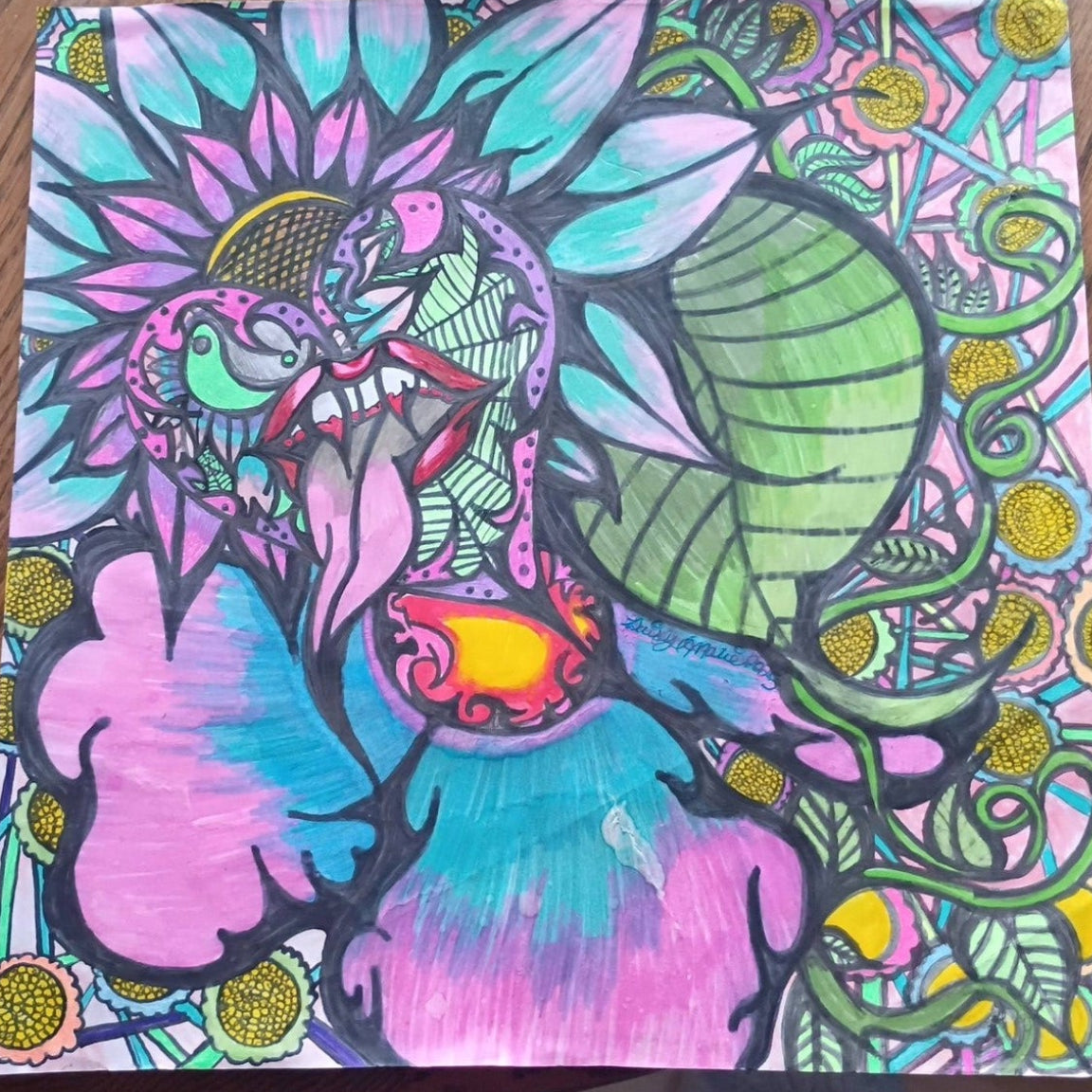 Colorful abstract design on a piece of paper