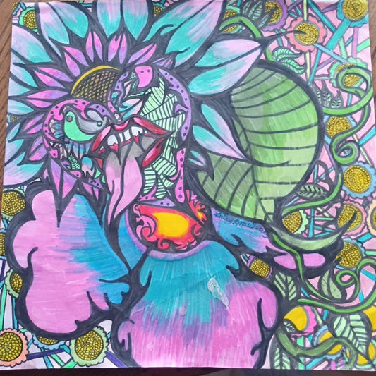 Colorful abstract design on a piece of paper